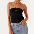 Metal Clip Bandeau Top