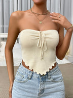 Tie-Up Irregular Tube Top