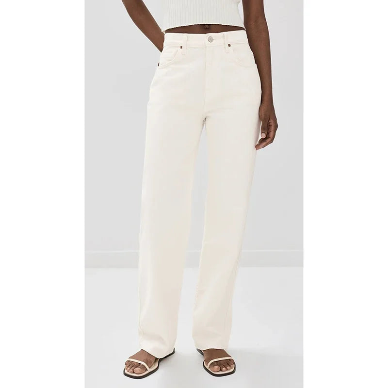 High-Waist Classic Straight Jeans