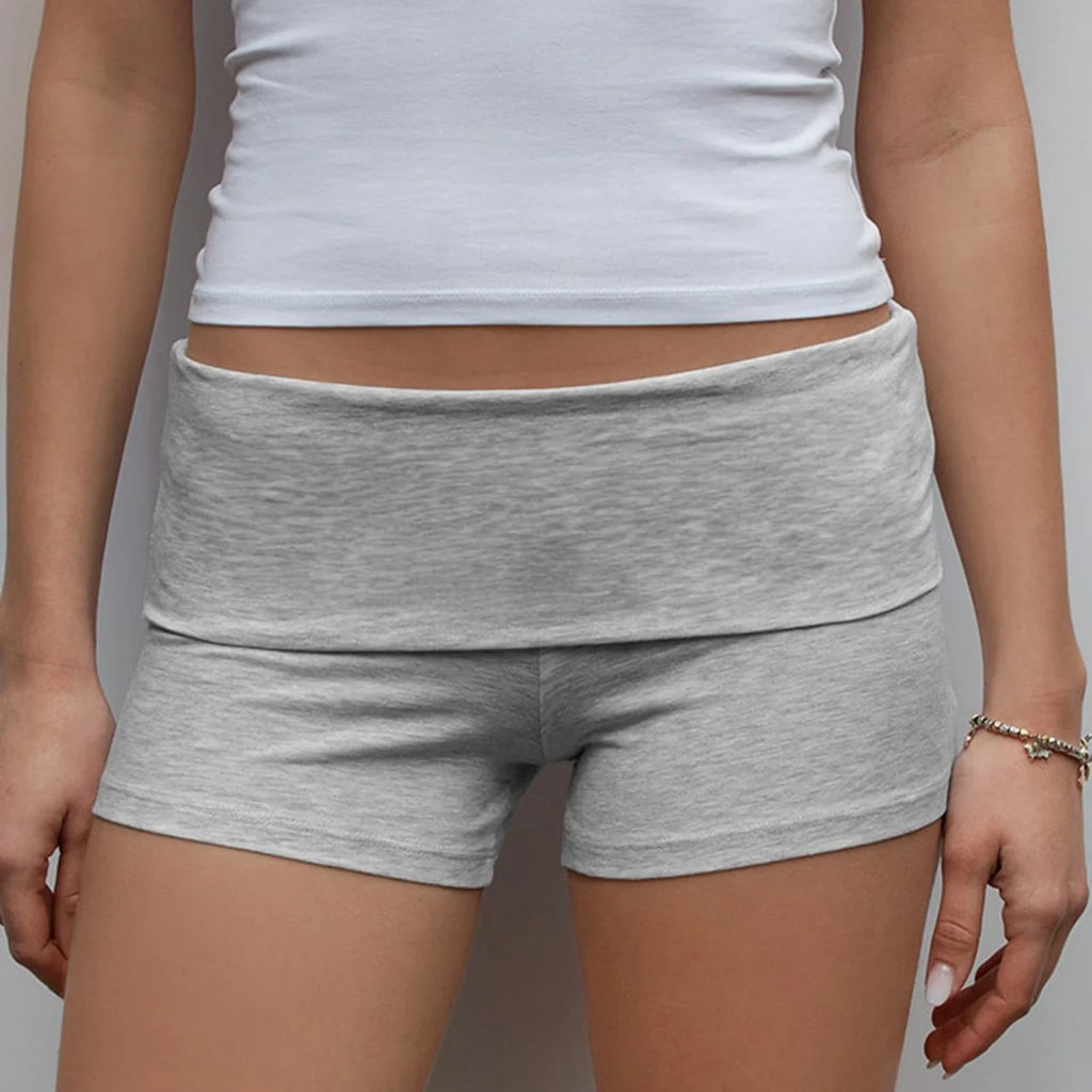 Slim Fold-Over Yoga Shorts