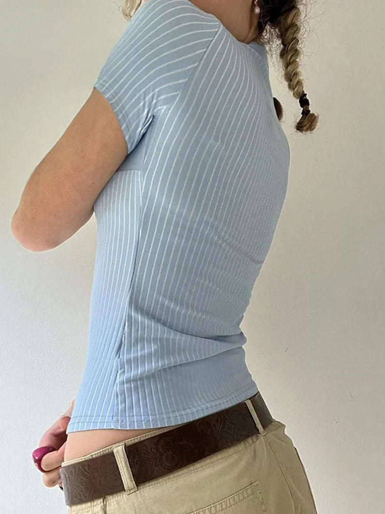 Blue Stripe Button-Up Shirt