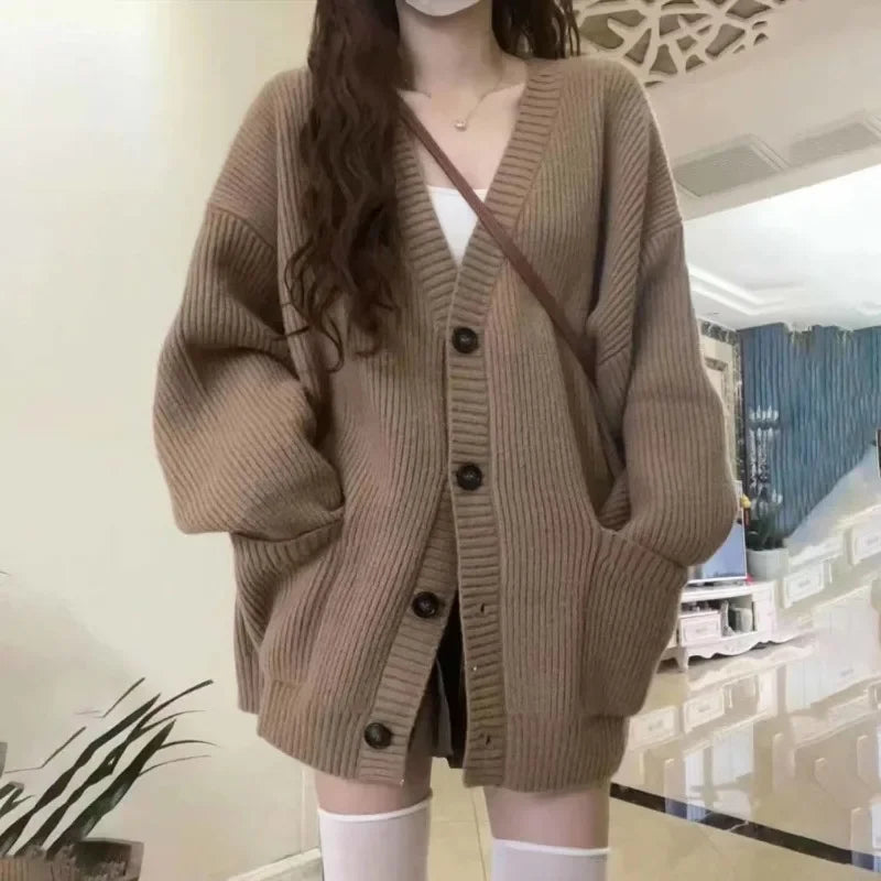 Loose V-Neck Cardigan