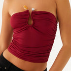 Metal Clip Bandeau Top