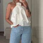 3D Ruffle Halter Top