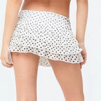 Polka Dot Ruffle Mini Skirt