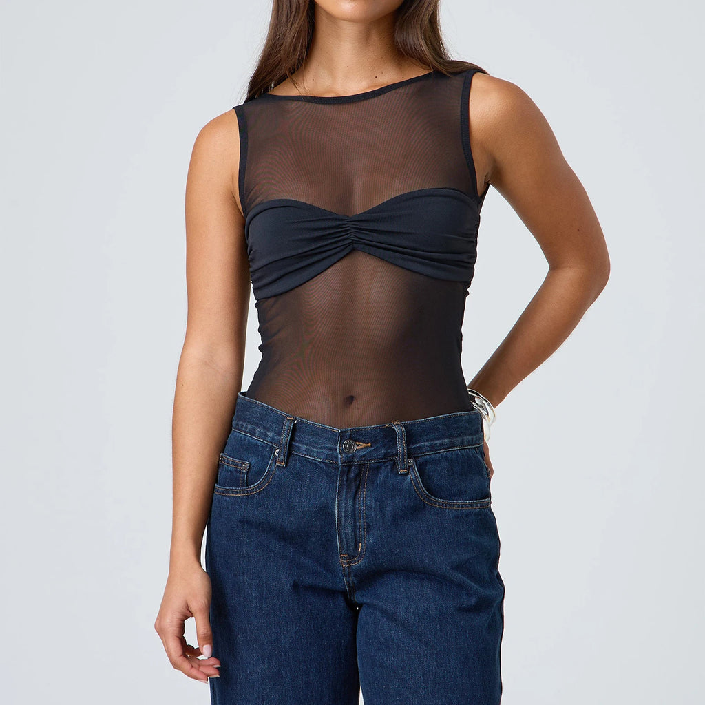 Sheer Mesh Crop Top