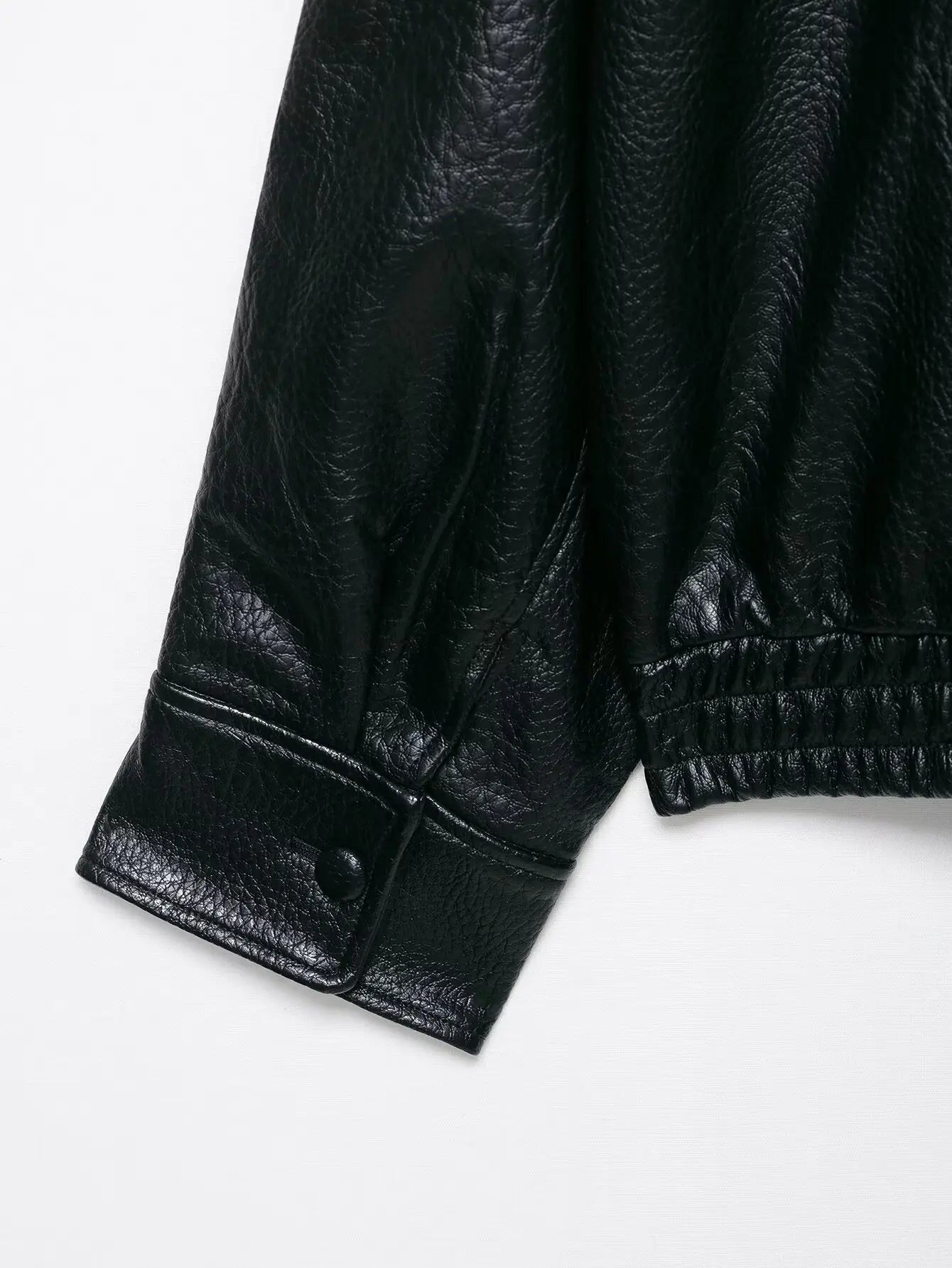 BF - synthetic leather stand collar Jacket