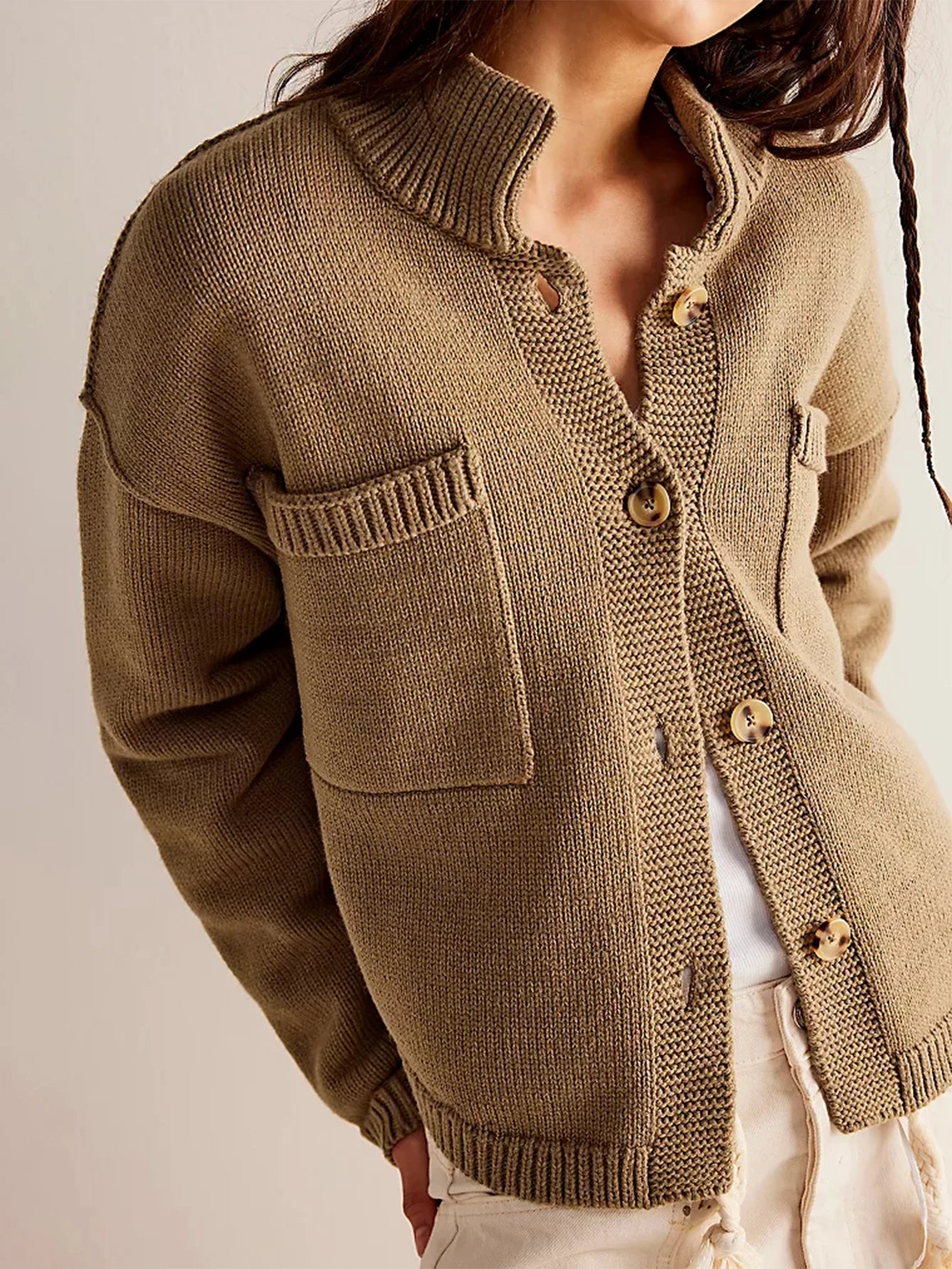 Button-Up Knit Cardigan