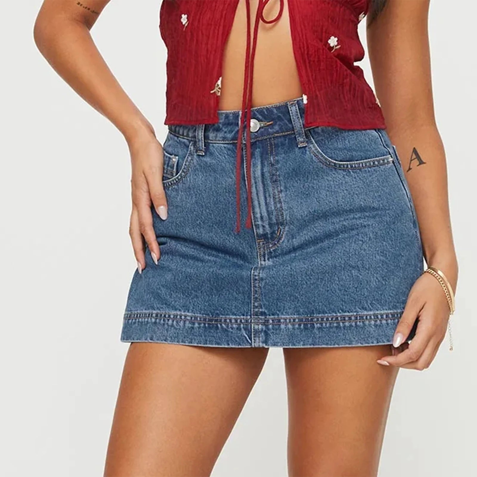 Denim Mini Skort