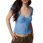 Tie-Up Lace Crop Top
