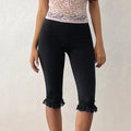 Low Rise Solid Capri Leggings