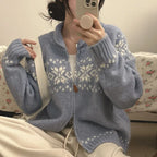 BF - Zipper Lapel Knit Jacket