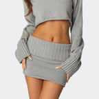 Crochet Knit Mini Skirt