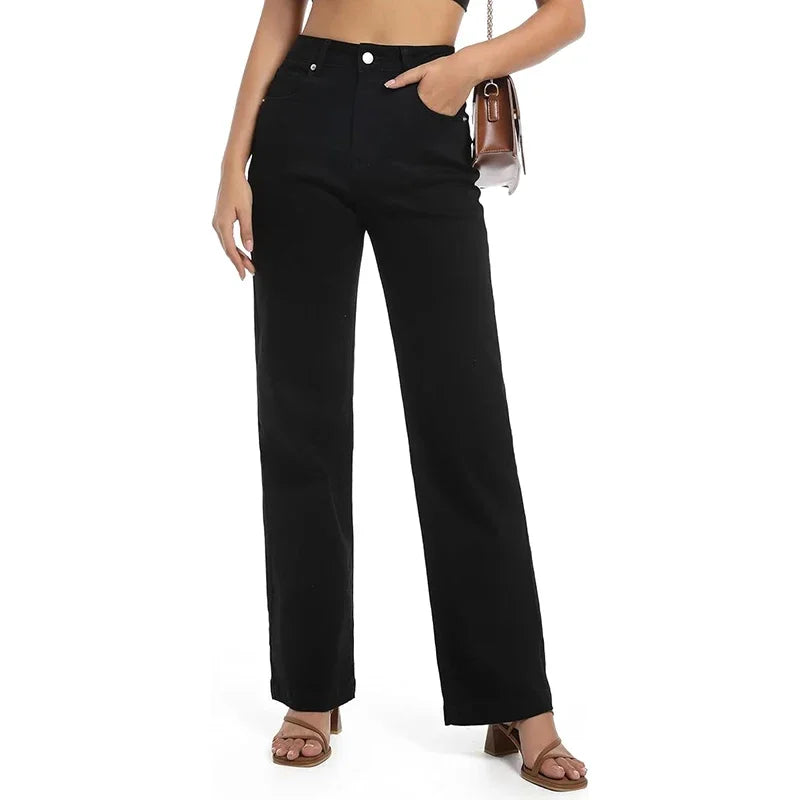 High-Waist Classic Straight Jeans