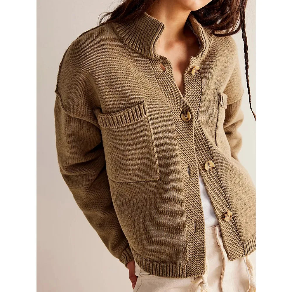 Button-Up Knit Cardigan