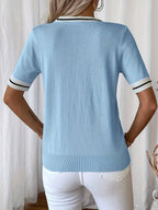 Ribbon V-Neck Knit Top