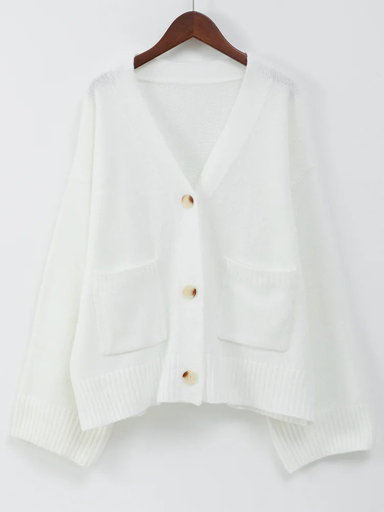BF - V-Neck Single-Breasted Cardigan