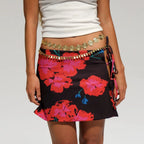 Tie-Dye Side Split Mini Skirt
