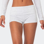 Low-Rise Foldover Lounge Shorts