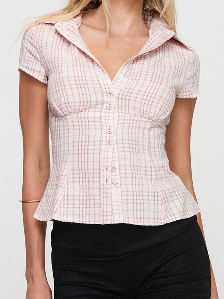 Plaid Button-Up Shirt