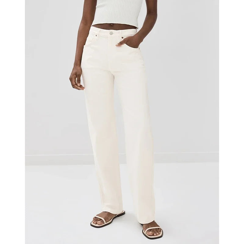 High-Waist Classic Straight Jeans