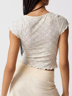Tie-Up Lace Crop Top