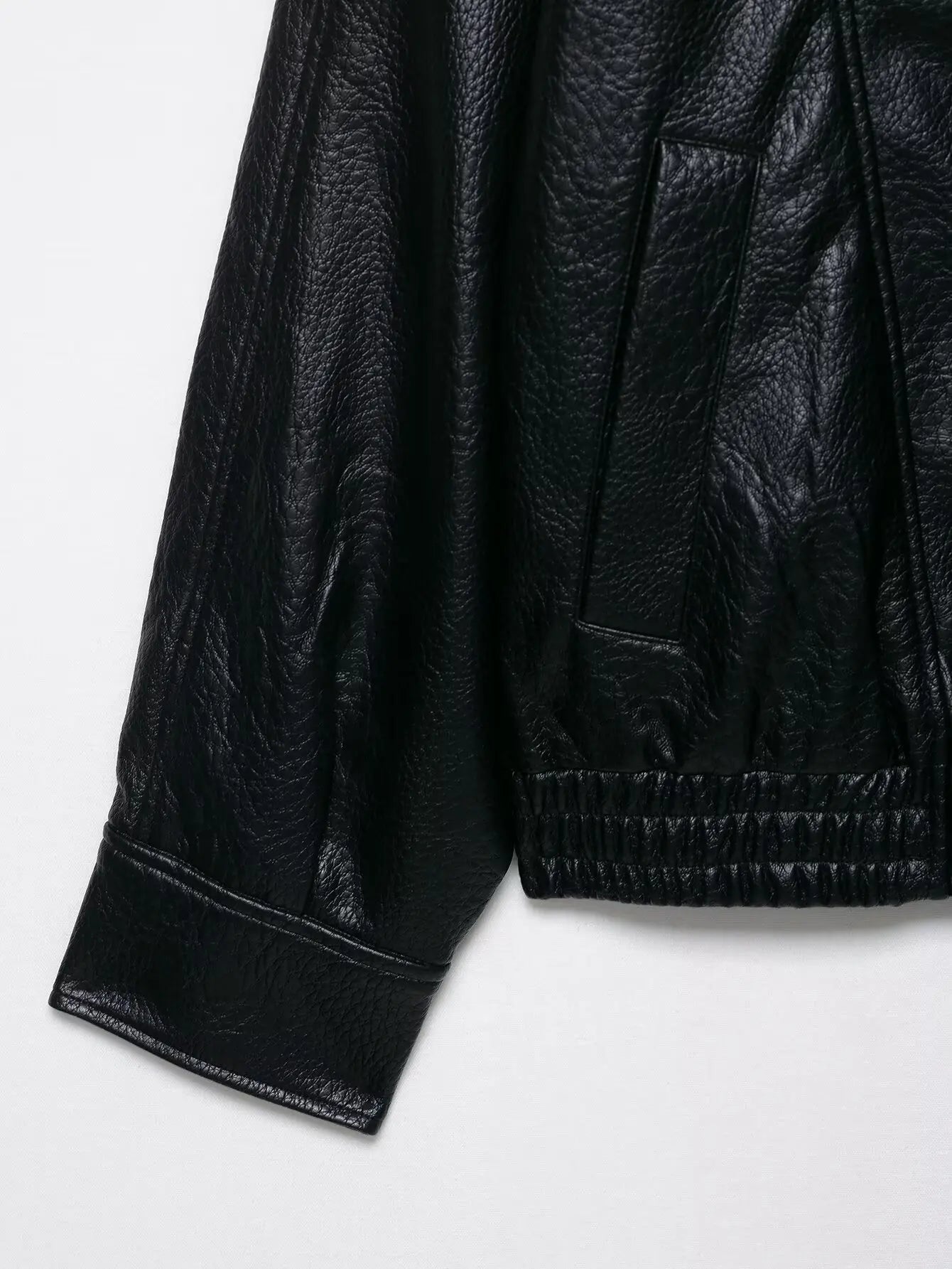 BF - synthetic leather stand collar Jacket