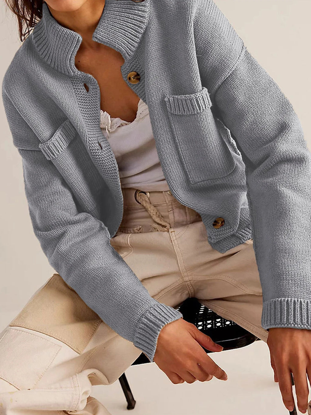 Button-Up Knit Cardigan