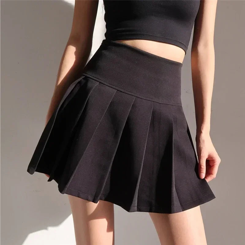 High-Waist Pleated Mini Skirt