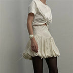 Ruffle Balloon Mini Skirt