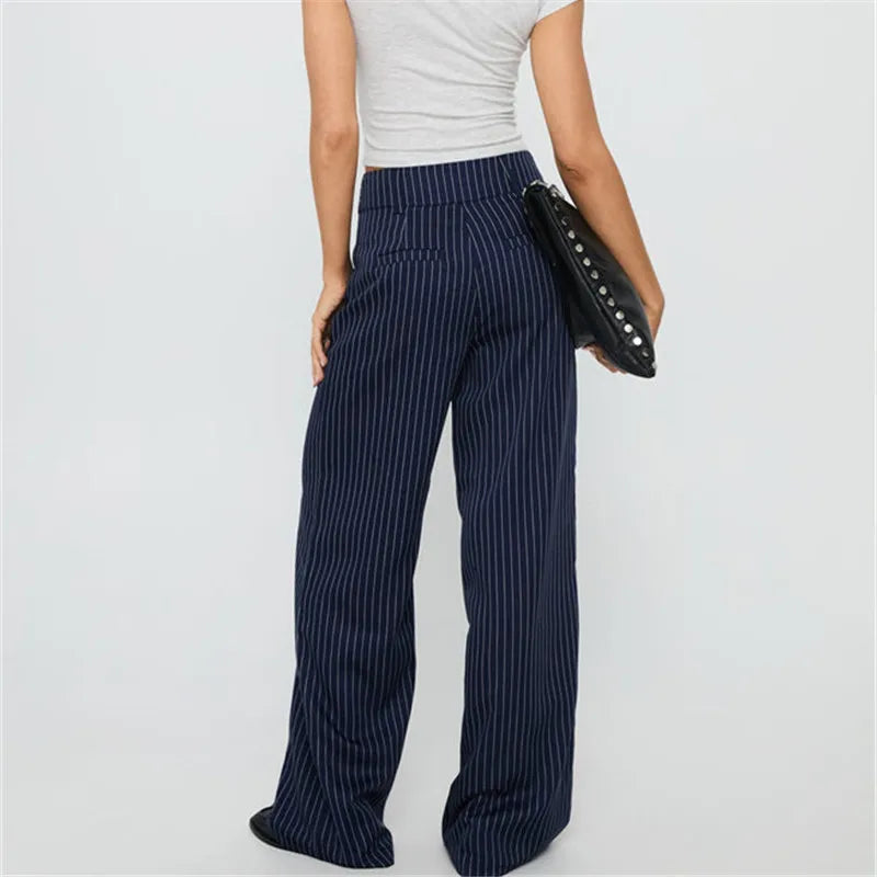 Striped Wide-Leg Pants
