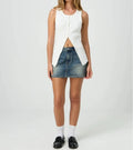 High-Waist Vintage Denim Mini Skirt