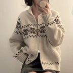 BF - Zipper Lapel Knit Jacket