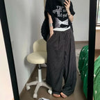 Striped Patchwork Wide-Leg Pants