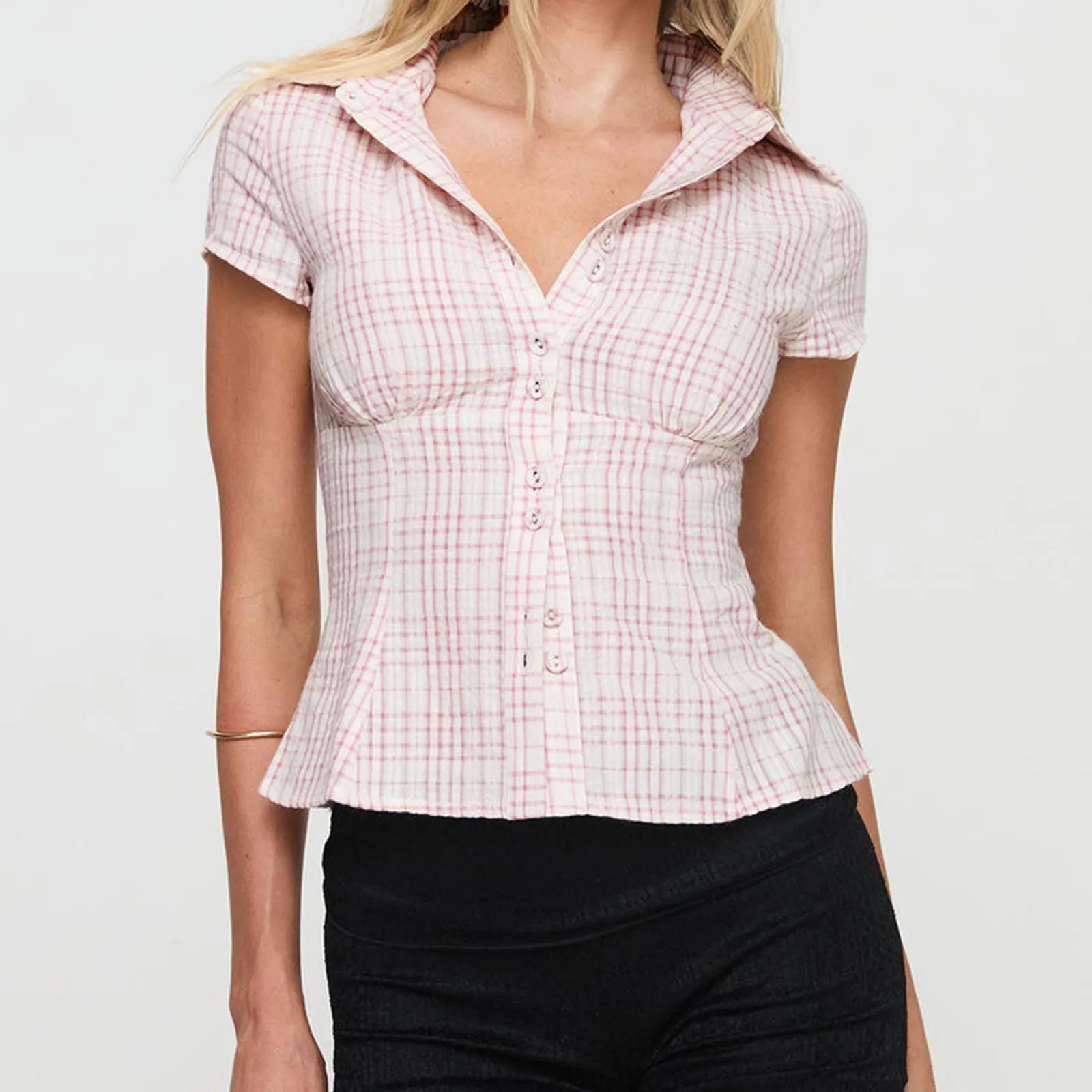 Plaid Button-Up Shirt