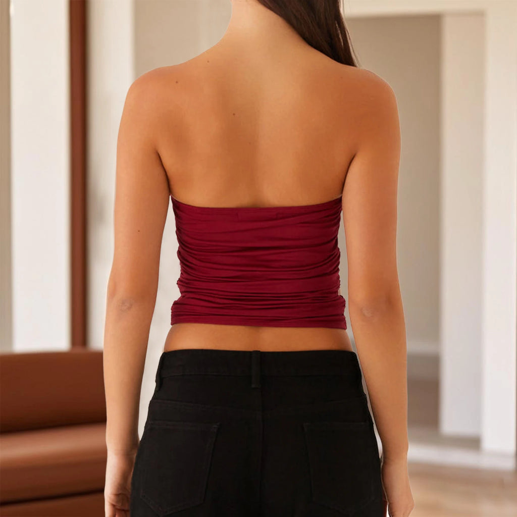 Metal Clip Bandeau Top