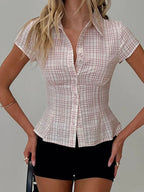 Plaid Button-Up Shirt