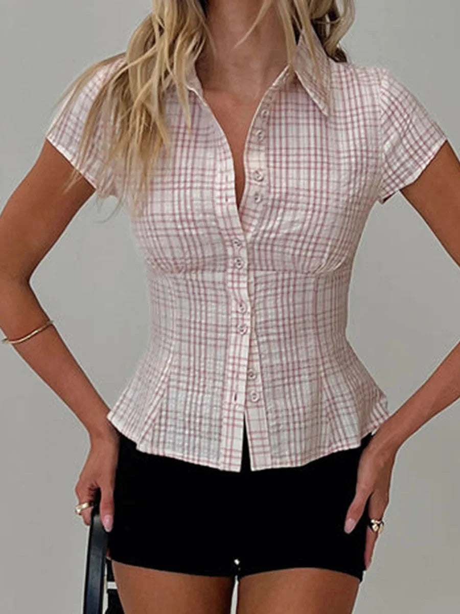 Plaid Button-Up Shirt