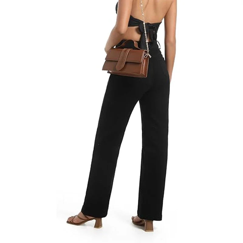 High-Waist Classic Straight Jeans