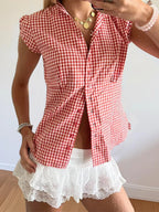 Floral Ruffle V-Neck Top