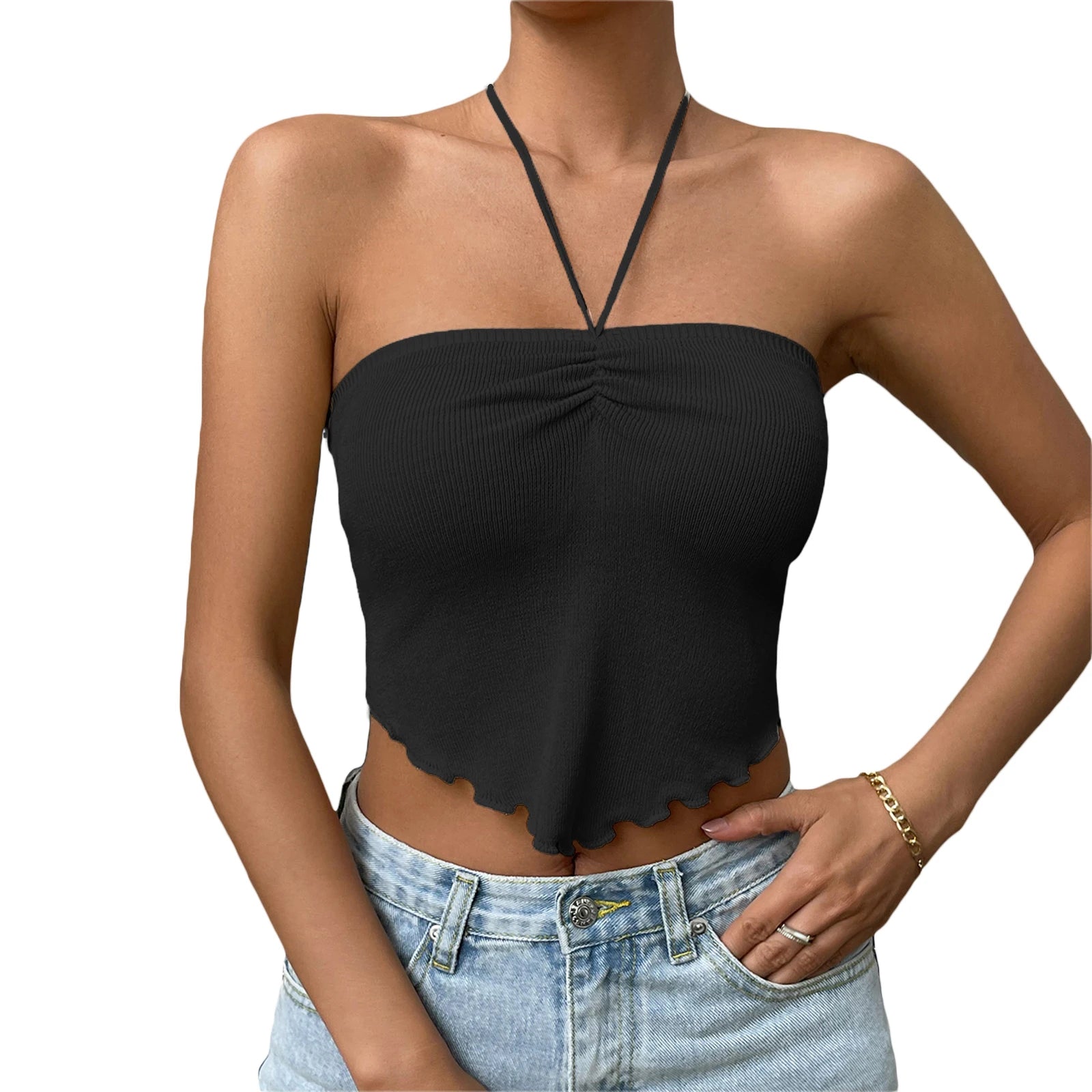 Tie-Up Irregular Tube Top