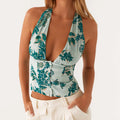Halter Button-Down Top