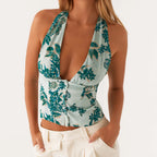 Halter Button-Down Top