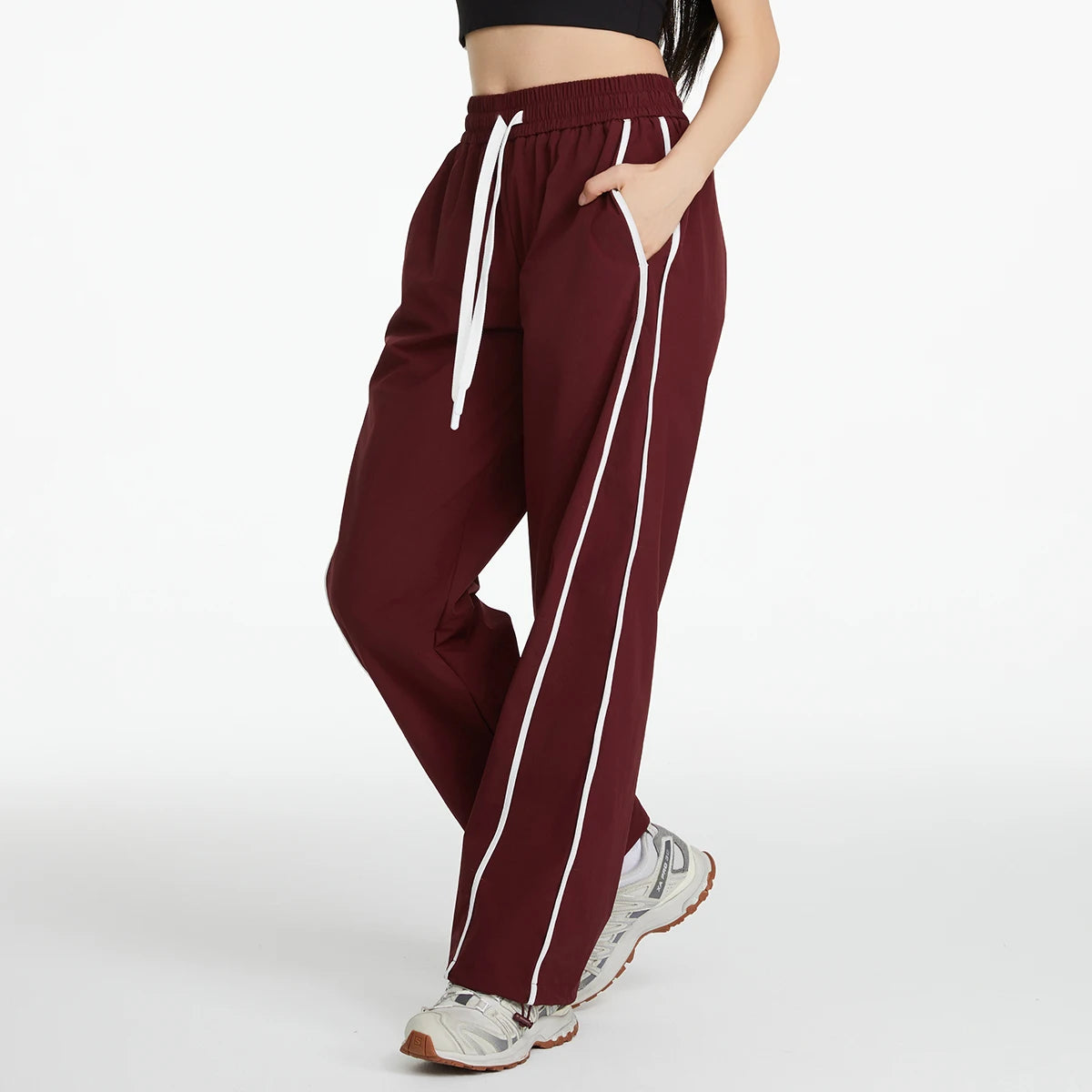 Windproof Wide-Leg Trousers