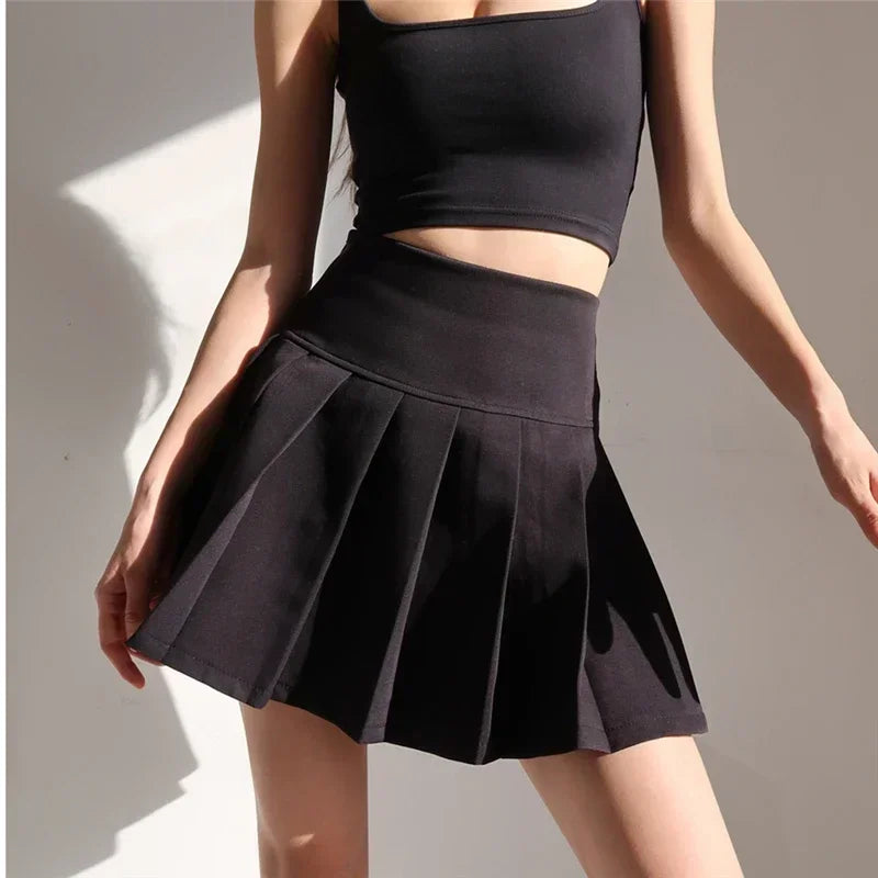 High-Waist Pleated Mini Skirt