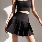 High-Waist Pleated Mini Skirt