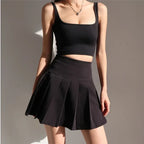 High-Waist Pleated Mini Skirt