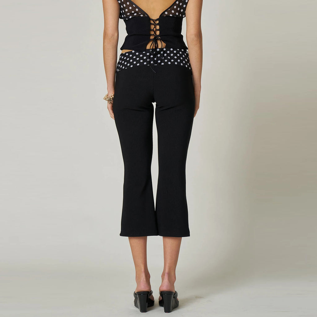 Polka Dot Flare Capri Pants