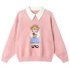 Embroidered Bear Polo Sweater