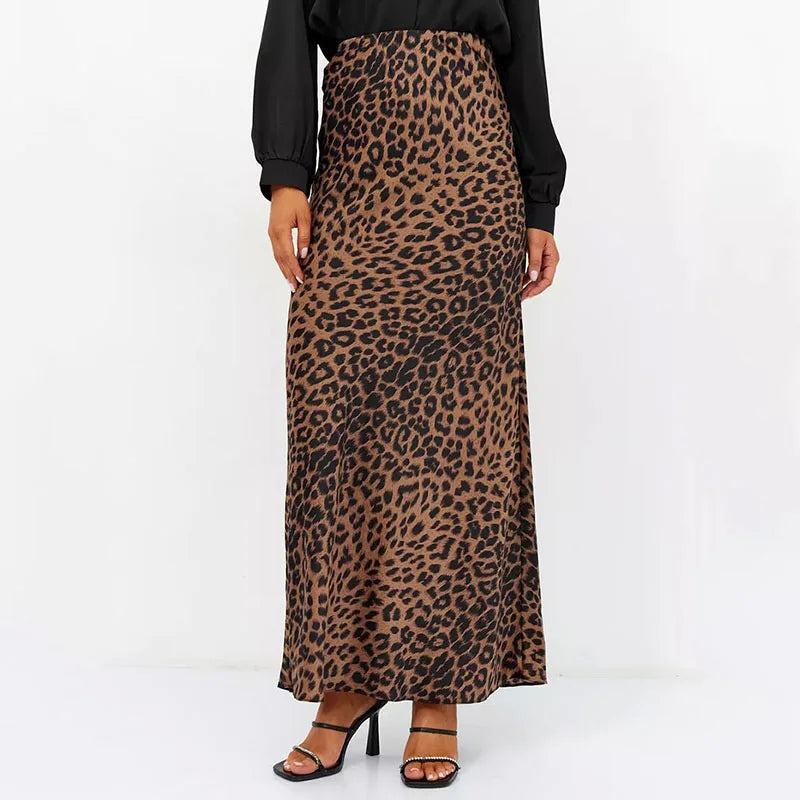 Leopard Print High-Waist Skirt